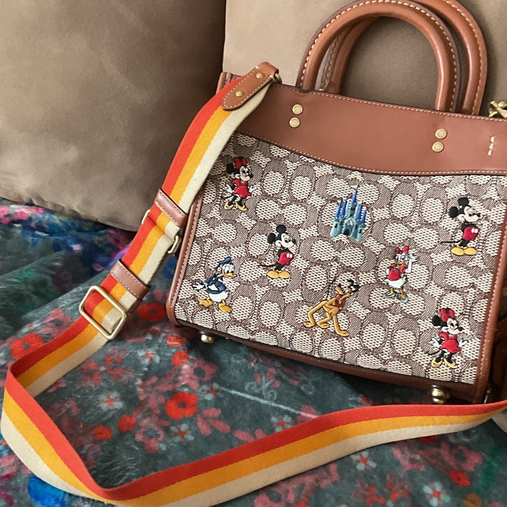 Coach Brown and Tan Satchel with Disney Design